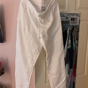 Aritzia TNA white joggers